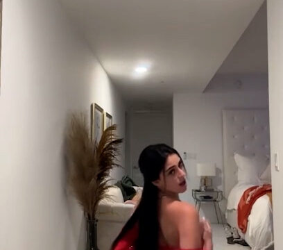 Camilla Araujo Red Mesh Bodysuit Masturbate Video